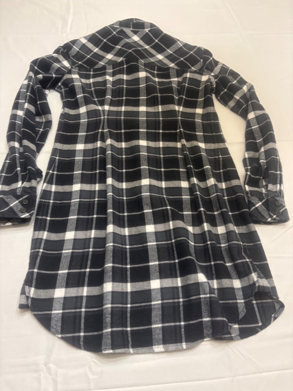 Athleta Trail To Town Shirt Dress XS Black Plaid Cozy, Loungewear, Casual